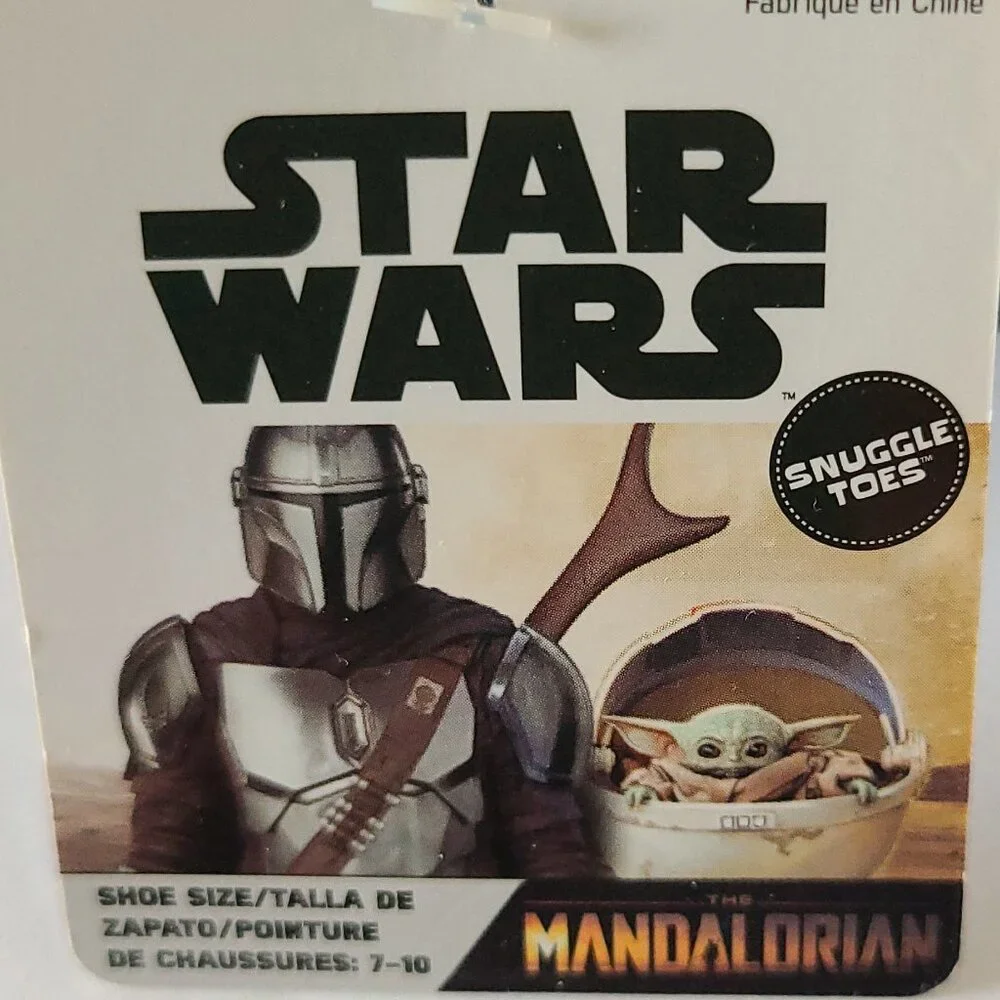 MANDALORIAN SNUGGLE TOES STAR WARS SLIP ON SLIPPERS SIZE 7 TO 10-UNISEX